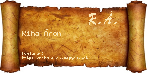 Riha Áron névjegykártya