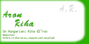 aron riha business card